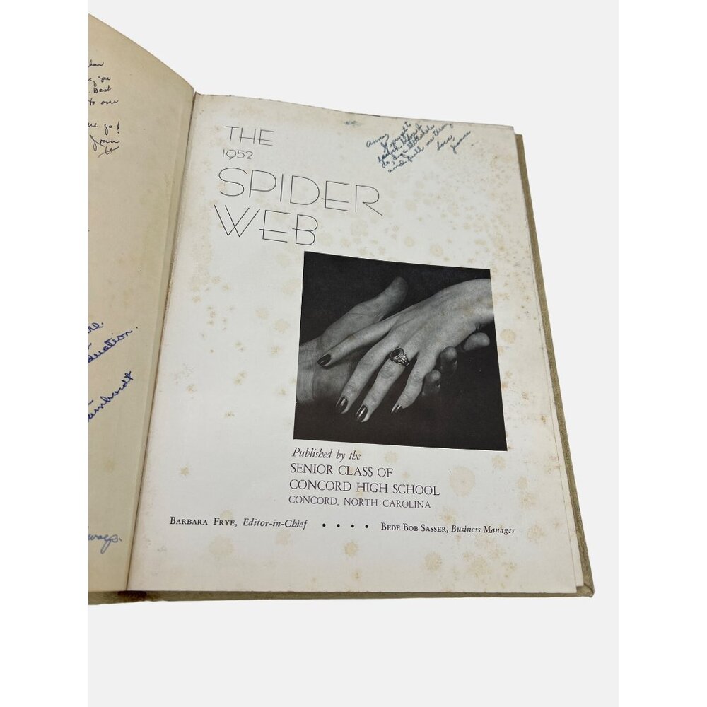 Vintage 1952 The Spider Web Yearbook Concord High School NC w/ 40th Reunion Info - Picture 5 of 10